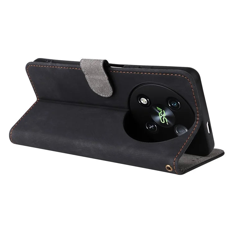 For itel RS4 4G Case with Wrist Strap RFID Blocking Stand Magnetic Phone Cover