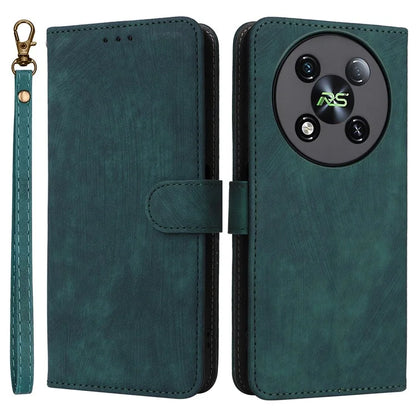 For itel RS4 4G Case with Wrist Strap RFID Blocking Stand Magnetic Phone Cover
