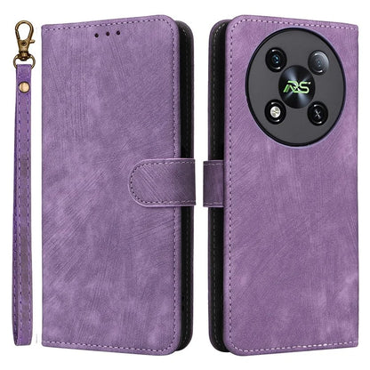 For itel RS4 4G Case with Wrist Strap RFID Blocking Stand Magnetic Phone Cover