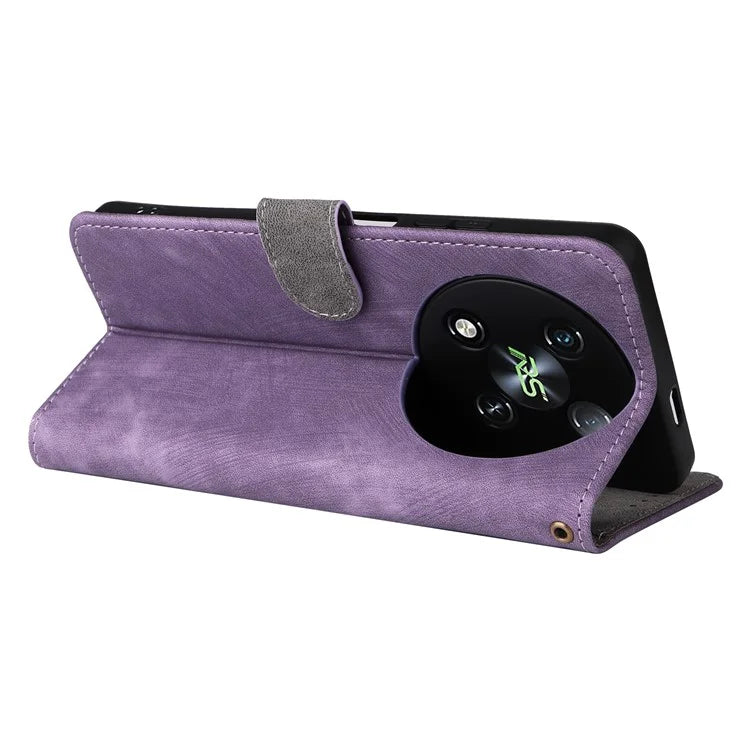 For itel RS4 4G Case with Wrist Strap RFID Blocking Stand Magnetic Phone Cover