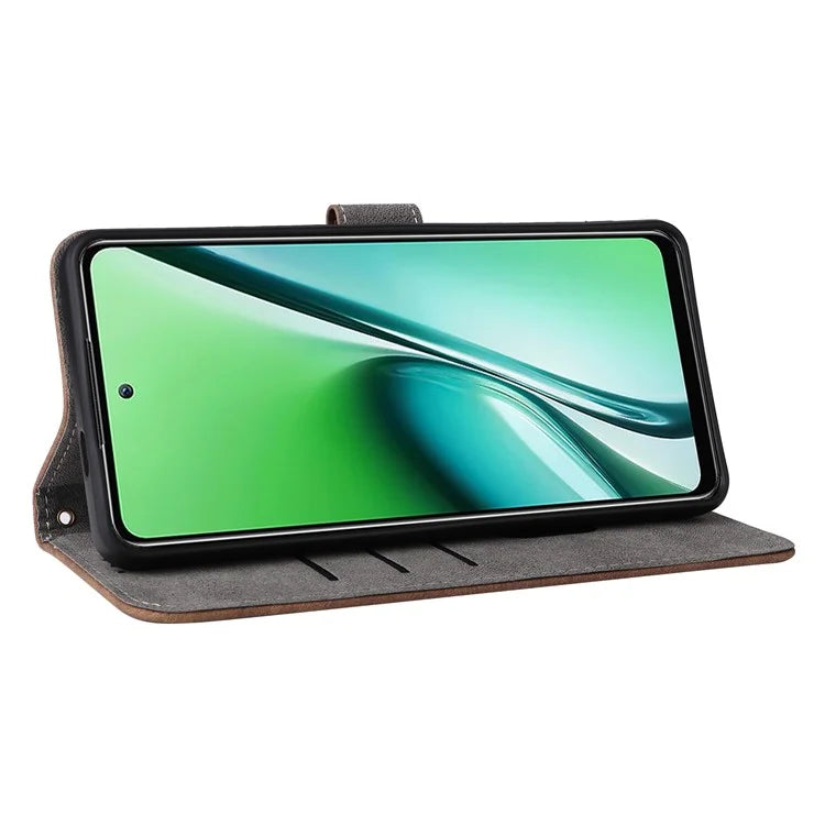 For itel RS4 4G Case with Wrist Strap RFID Blocking Stand Magnetic Phone Cover