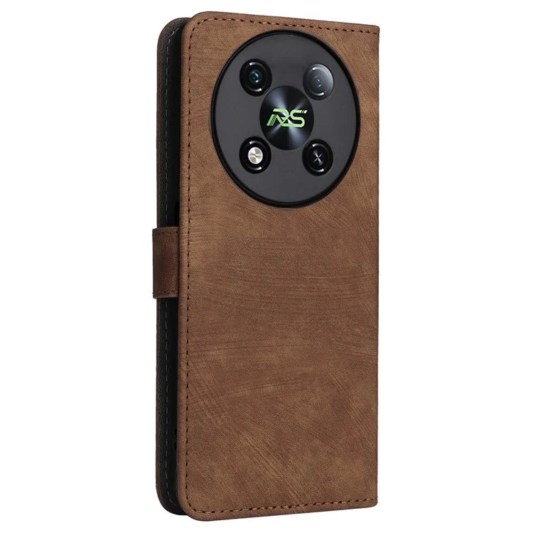 For itel RS4 4G Case with Wrist Strap RFID Blocking Stand Magnetic Phone Cover