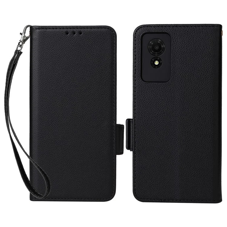 For TCL 501 T433D Leather Case Wallet Stand Litchi Texture Phone Cover Wholesale