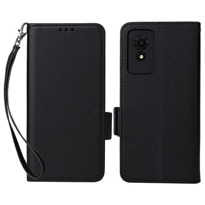 For TCL 501 T433D Leather Case Wallet Stand Litchi Texture Phone Cover Wholesale