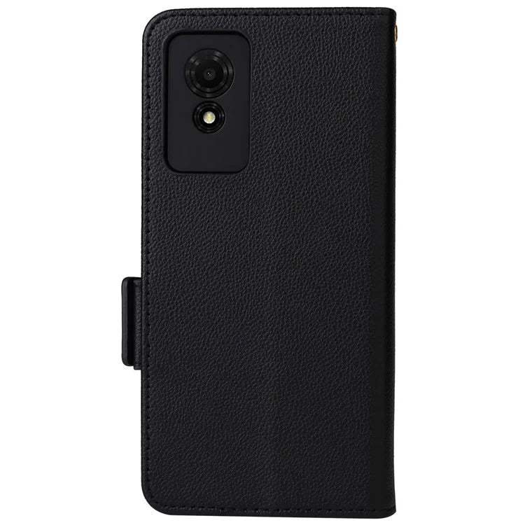For TCL 501 T433D Leather Case Wallet Stand Litchi Texture Phone Cover Wholesale