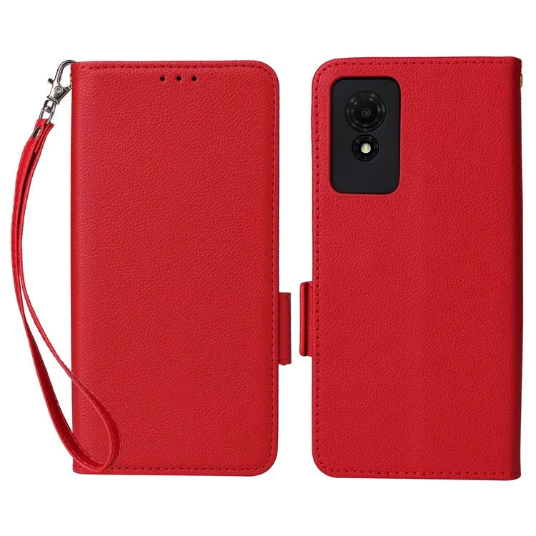 For TCL 501 T433D Leather Case Wallet Stand Litchi Texture Phone Cover Wholesale