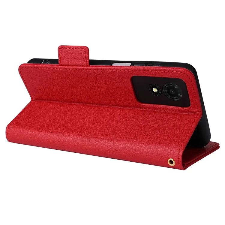 For TCL 501 T433D Leather Case Wallet Stand Litchi Texture Phone Cover Wholesale