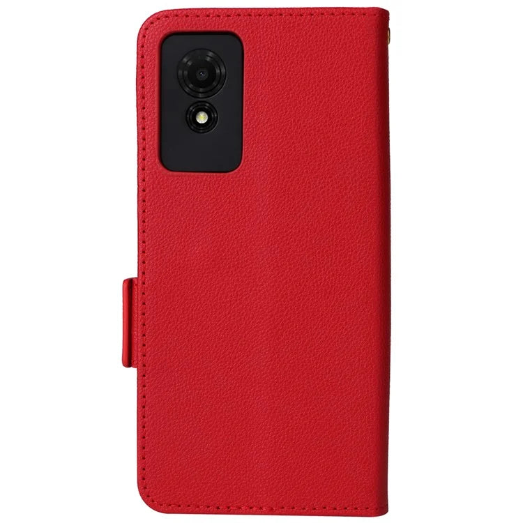 For TCL 501 T433D Leather Case Wallet Stand Litchi Texture Phone Cover Wholesale