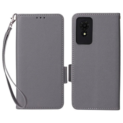 For TCL 501 T433D Leather Case Wallet Stand Litchi Texture Phone Cover Wholesale