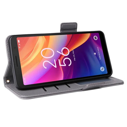 For TCL 501 T433D Leather Case Wallet Stand Litchi Texture Phone Cover Wholesale