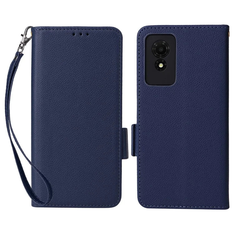 For TCL 501 T433D Leather Case Wallet Stand Litchi Texture Phone Cover Wholesale