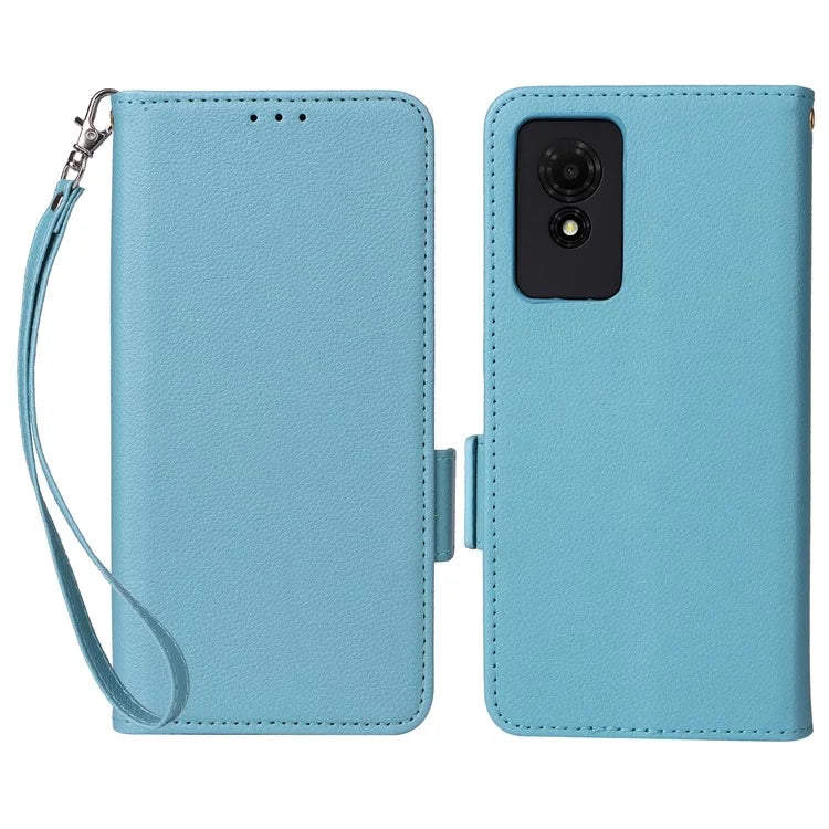 For TCL 501 T433D Leather Case Wallet Stand Litchi Texture Phone Cover Wholesale