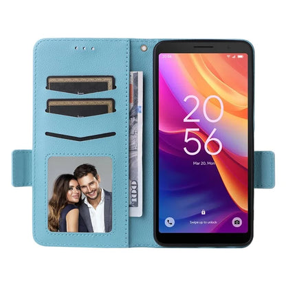 For TCL 501 T433D Leather Case Wallet Stand Litchi Texture Phone Cover Wholesale