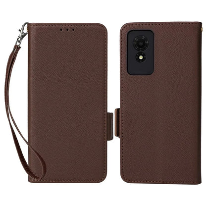 For TCL 501 T433D Leather Case Wallet Stand Litchi Texture Phone Cover Wholesale