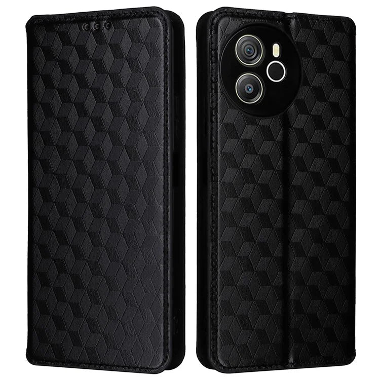 For Blackview Shark 8 Leather Case Rhombus Wallet Stand Flip Phone Cover