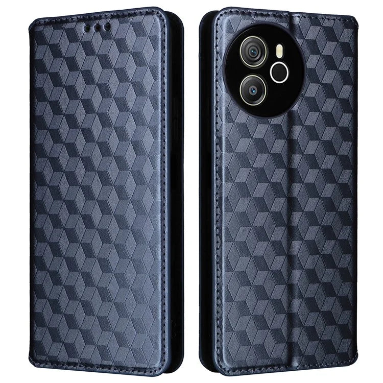 For Blackview Shark 8 Leather Case Rhombus Wallet Stand Flip Phone Cover
