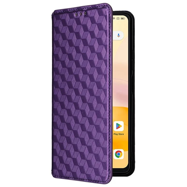 For Blackview Shark 8 Leather Case Rhombus Wallet Stand Flip Phone Cover