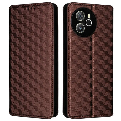 For Blackview Shark 8 Leather Case Rhombus Wallet Stand Flip Phone Cover