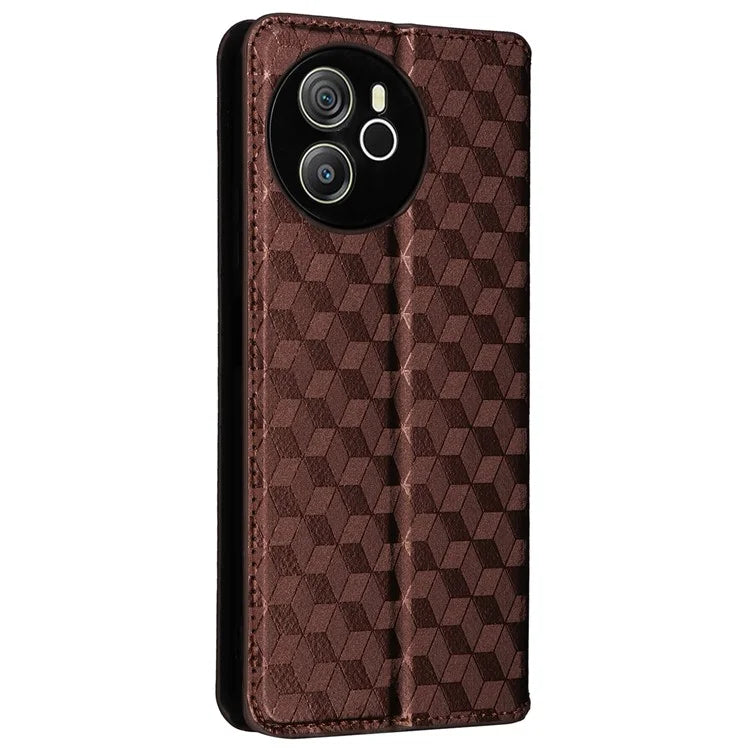 For Blackview Shark 8 Leather Case Rhombus Wallet Stand Flip Phone Cover