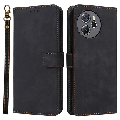 For Blackview Shark 8 Case RFID Blocking PU Leather Wallet Phone Cover with Hand Strap