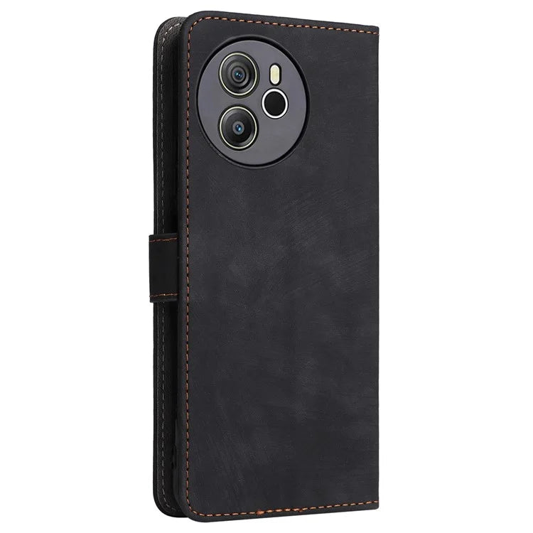 For Blackview Shark 8 Case RFID Blocking PU Leather Wallet Phone Cover with Hand Strap
