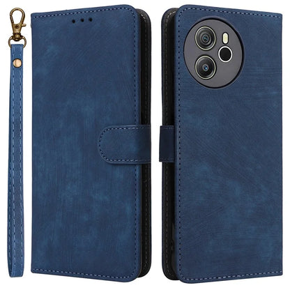 For Blackview Shark 8 Case RFID Blocking PU Leather Wallet Phone Cover with Hand Strap