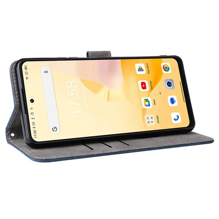 For Blackview Shark 8 Case RFID Blocking PU Leather Wallet Phone Cover with Hand Strap