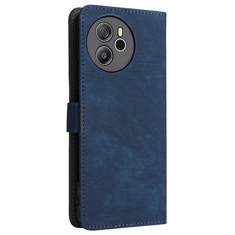 For Blackview Shark 8 Case RFID Blocking PU Leather Wallet Phone Cover with Hand Strap