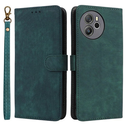 For Blackview Shark 8 Case RFID Blocking PU Leather Wallet Phone Cover with Hand Strap