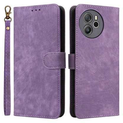 For Blackview Shark 8 Case RFID Blocking PU Leather Wallet Phone Cover with Hand Strap
