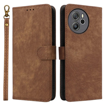 For Blackview Shark 8 Case RFID Blocking PU Leather Wallet Phone Cover with Hand Strap