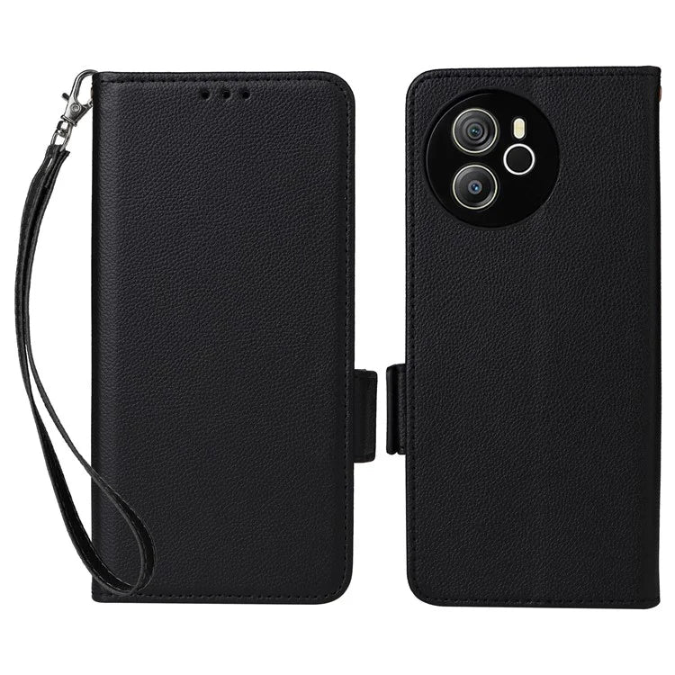 For Blackview Shark 8 Case Leather Folio Stand Phone Cover with Wrist Strap