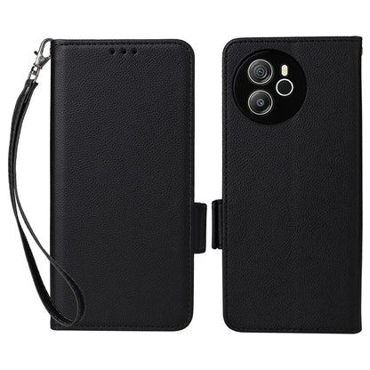 For Blackview Shark 8 Case Leather Folio Stand Phone Cover with Wrist Strap