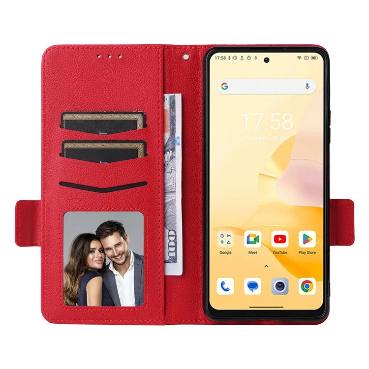 For Blackview Shark 8 Case Leather Folio Stand Phone Cover with Wrist Strap