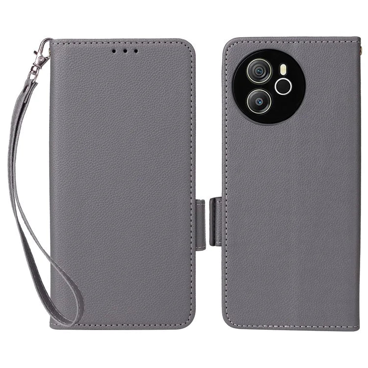For Blackview Shark 8 Case Leather Folio Stand Phone Cover with Wrist Strap