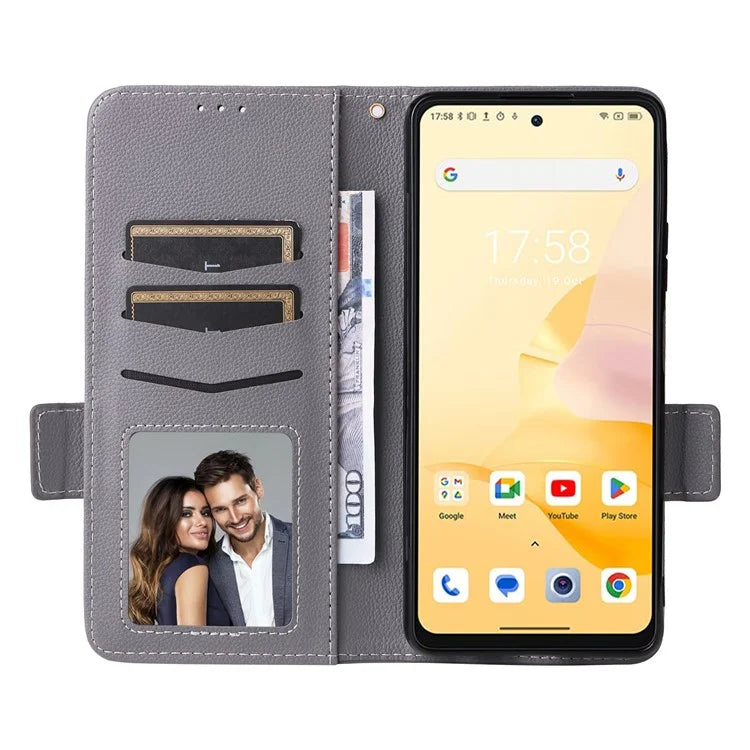 For Blackview Shark 8 Case Leather Folio Stand Phone Cover with Wrist Strap
