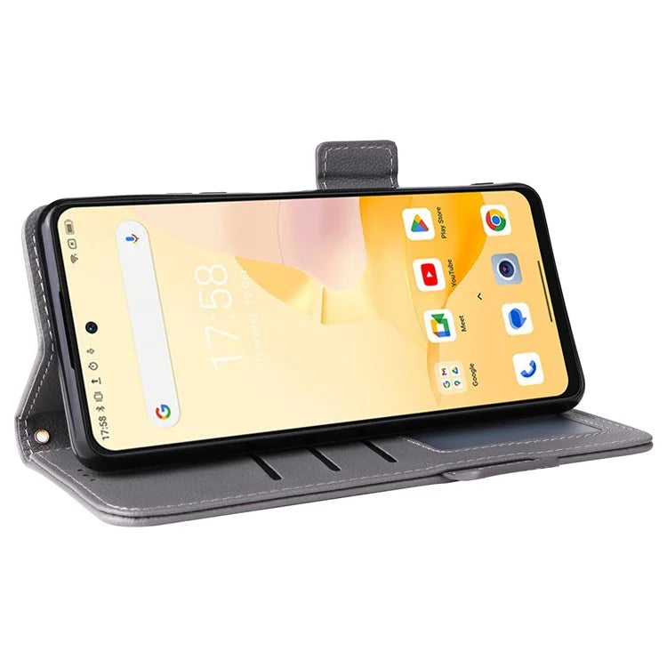 For Blackview Shark 8 Case Leather Folio Stand Phone Cover with Wrist Strap