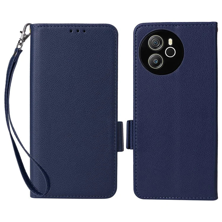 For Blackview Shark 8 Case Leather Folio Stand Phone Cover with Wrist Strap