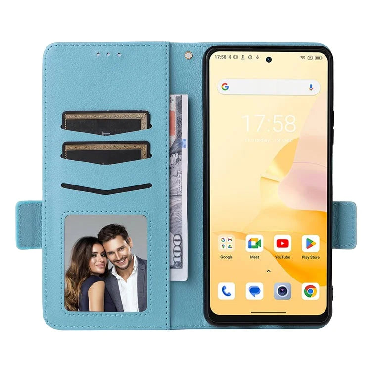 For Blackview Shark 8 Case Leather Folio Stand Phone Cover with Wrist Strap