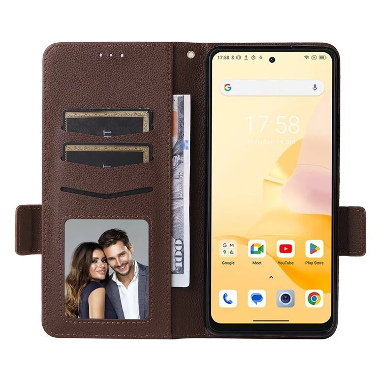 For Blackview Shark 8 Case Leather Folio Stand Phone Cover with Wrist Strap