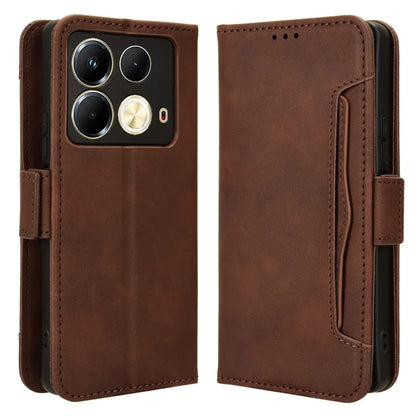 For Infinix Note 40 X6853 Case Shock-Absorbent Leather Phone Shell with Multiple Card Slots