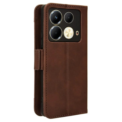 For Infinix Note 40 X6853 Case Shock-Absorbent Leather Phone Shell with Multiple Card Slots