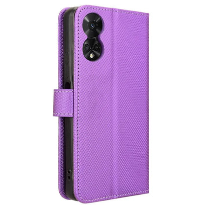 For TCL 50 5G Case Diamond Texture Leather Full Wrapped Phone Cover with Wrist Strap