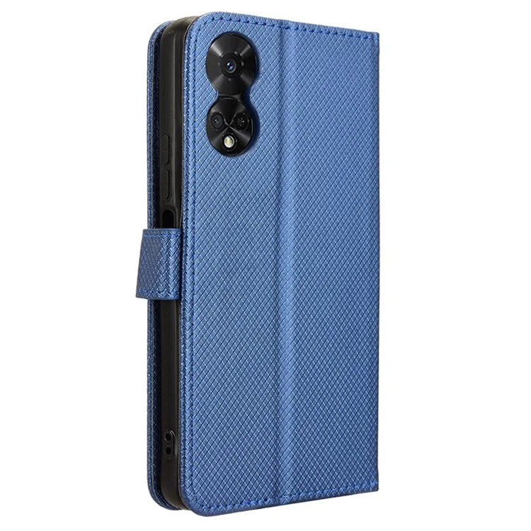 For TCL 50 5G Case Diamond Texture Leather Full Wrapped Phone Cover with Wrist Strap