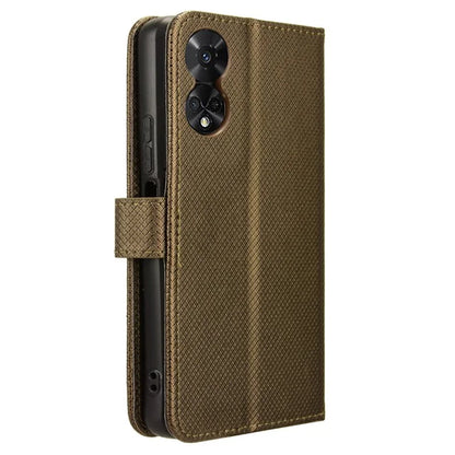 For TCL 50 5G Case Diamond Texture Leather Full Wrapped Phone Cover with Wrist Strap