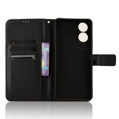 For TCL 50 5G Case Diamond Texture Leather Full Wrapped Phone Cover with Wrist Strap