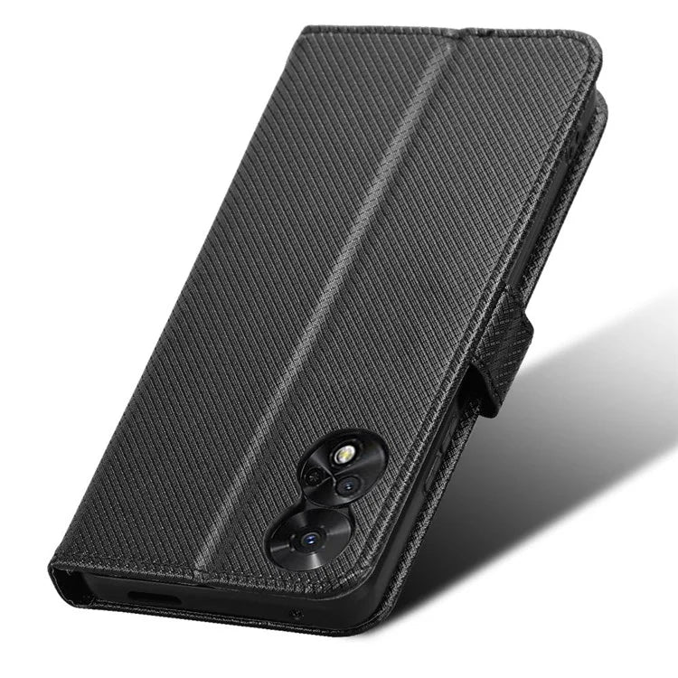 For TCL 50 5G Case Diamond Texture Leather Full Wrapped Phone Cover with Wrist Strap