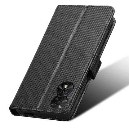 For TCL 50 5G Case Diamond Texture Leather Full Wrapped Phone Cover with Wrist Strap