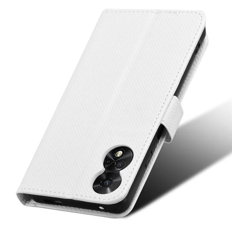 For TCL 50 5G Case Diamond Texture Leather Full Wrapped Phone Cover with Wrist Strap