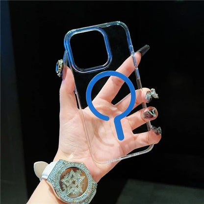 For iPhone 15 Pro Max Clear Case TPU+PC Phone Cover Compatible with MagSafe